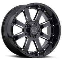 Black Rhino Sierra 17x9" 5x139.7mm 78mm CB 0mm Gloss Black Milled Spokes