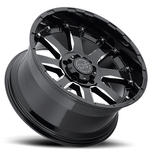 Black Rhino Sierra 20x10" 5x127mm 78mm CB -23mm Gloss Black Milled Spokes