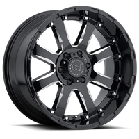 Black Rhino Sierra 17x9" 6x139.7mm 112mm CB +12mm Gloss Black Milled Spokes