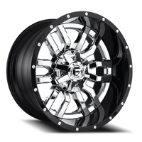 Fuel Sledge 22x10 -13 6x135mm 106.1mm Chrome Gloss Black Lip