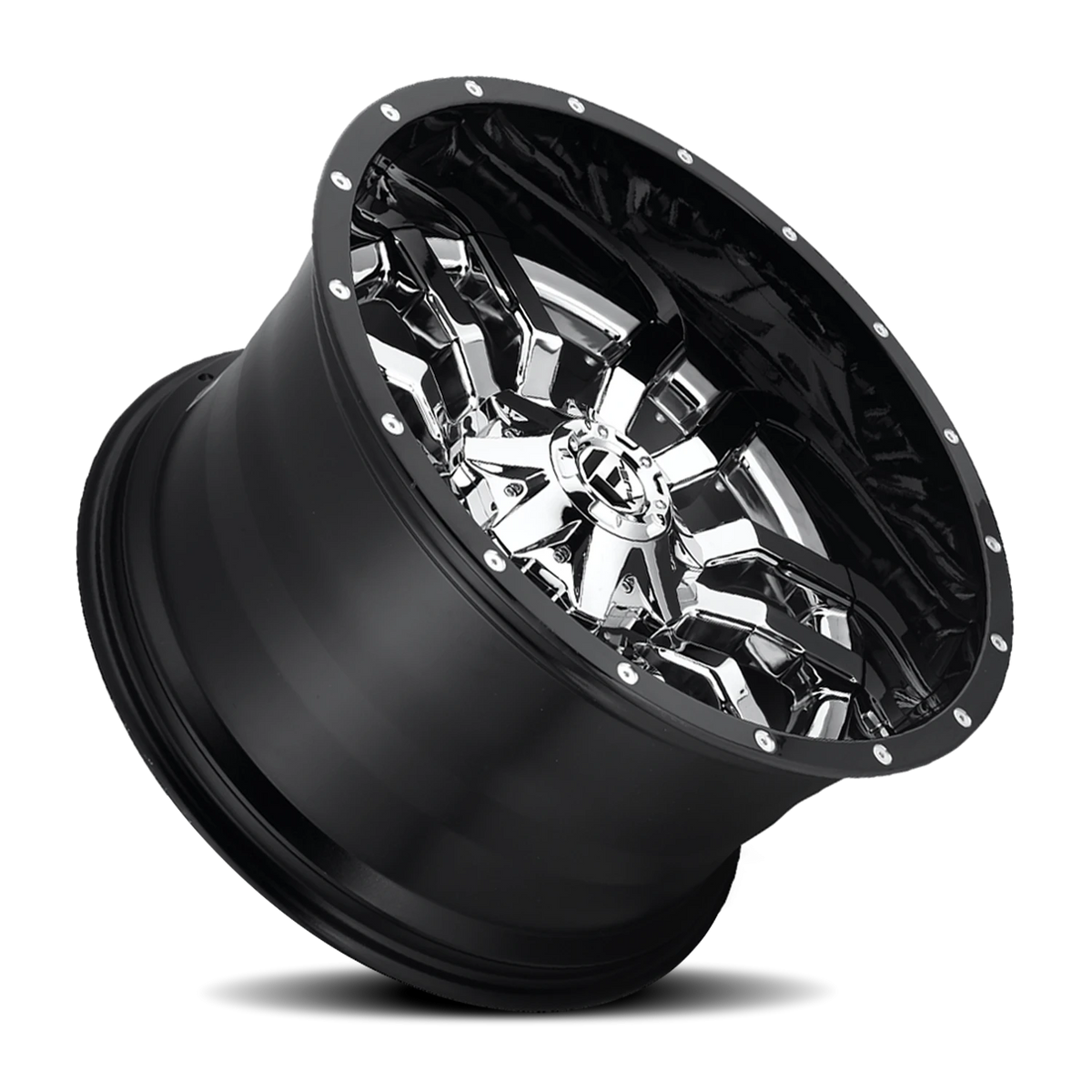 Fuel Sledge 20x12 -43 8x165.1mm 125.2mm Chrome Gloss Black Lip