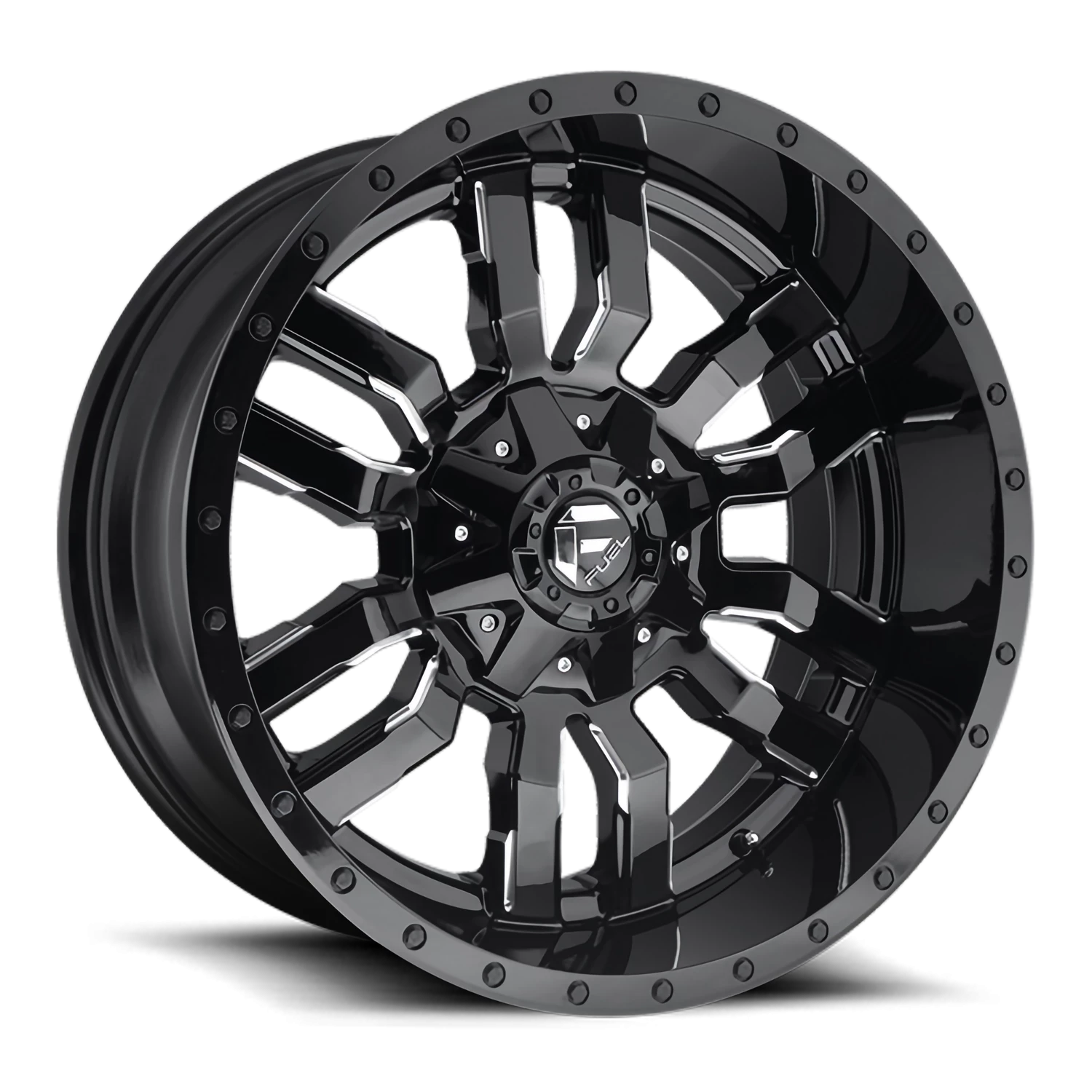 Fuel Sledge 20x9" 8x165.1mm 125.1mm CB +1mm Gloss Black Milled