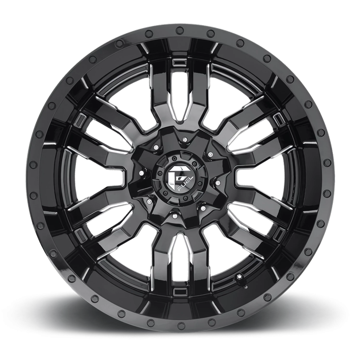 Fuel Sledge 20x9" 8x165.1mm 125.1mm CB +1mm Gloss Black Milled