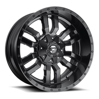 Fuel Sledge 17x9" 6x135mm 106.1mm CB +2mm Matte Black Gloss Black Lip
