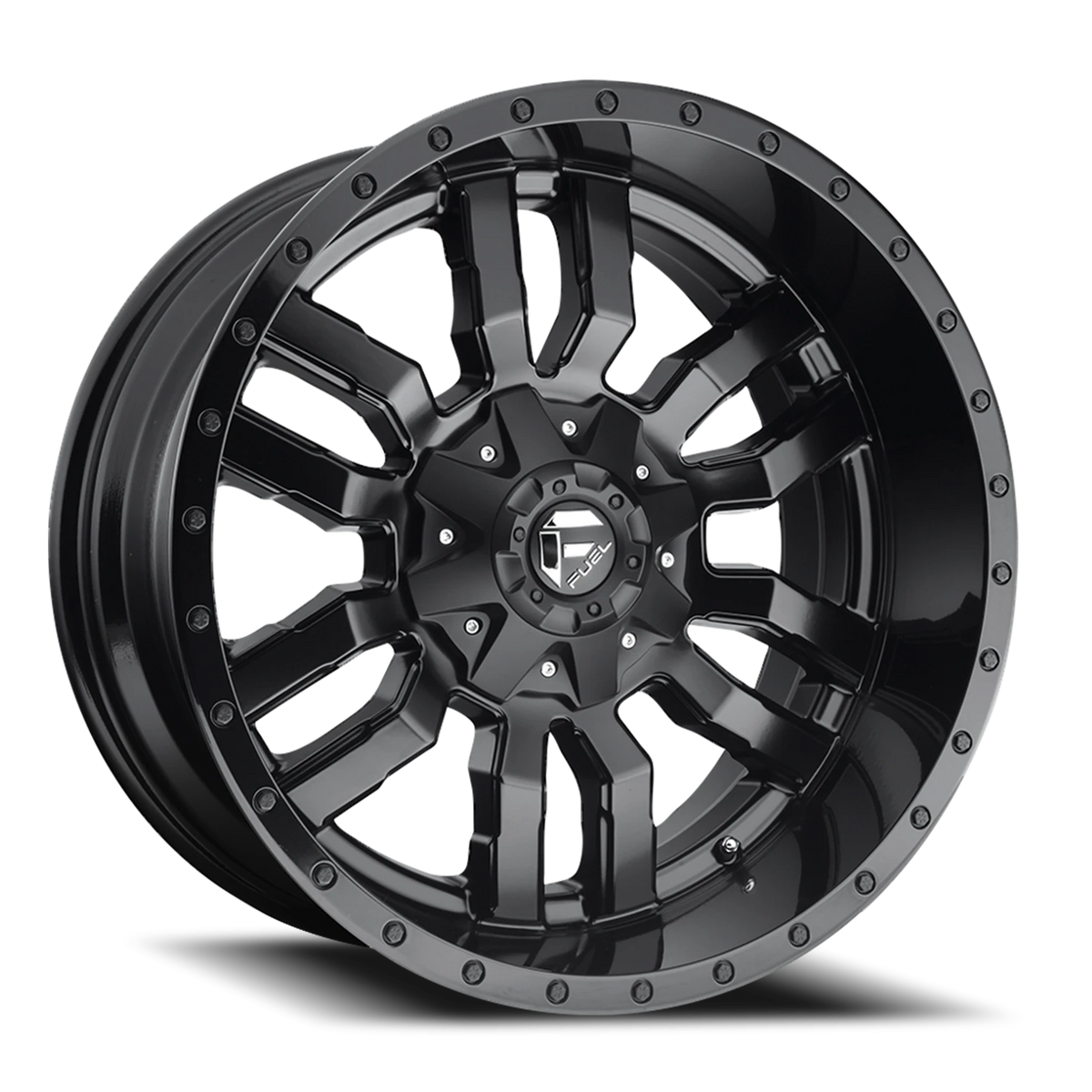 Fuel Sledge 22x12 -44 5x139.7mm 110.1mm Matte Black Gloss Black Lip