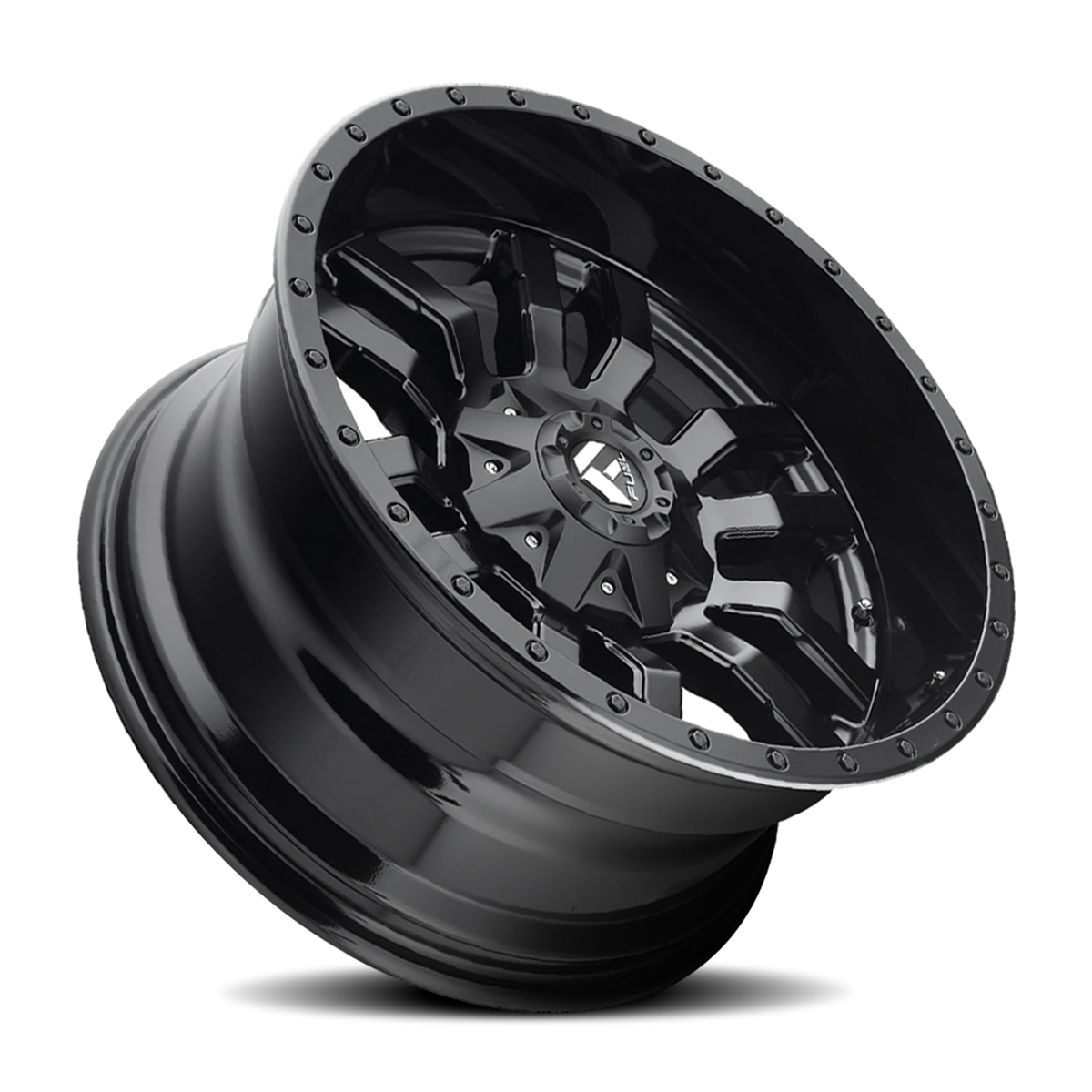 Fuel Sledge 18x9 -12 5x139.7mm 110.1mm Matte Black Gloss Black Lip