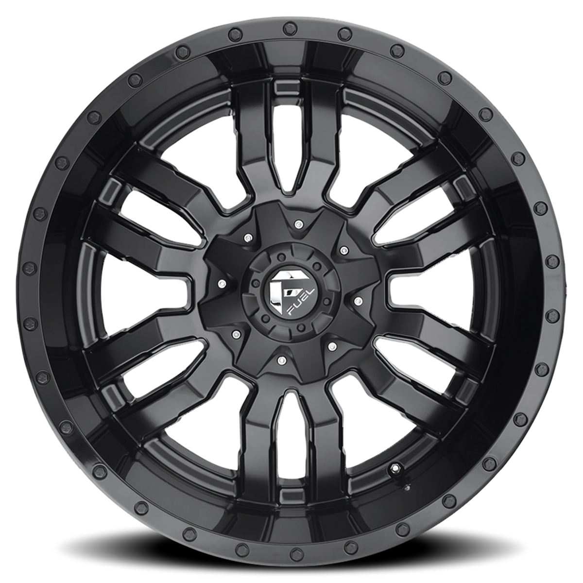Fuel Sledge 22x12 -44 5x139.7mm 110.1mm Matte Black Gloss Black Lip