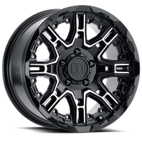 Level 8 Slingshot 22x11.5" 5x127mm 71.6mm CB -44mm Gloss Black Machined Face