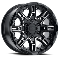 Level 8 Slingshot 16x8.5" 6x135mm 87.1mm CB -10mm Gloss Black Machined Face