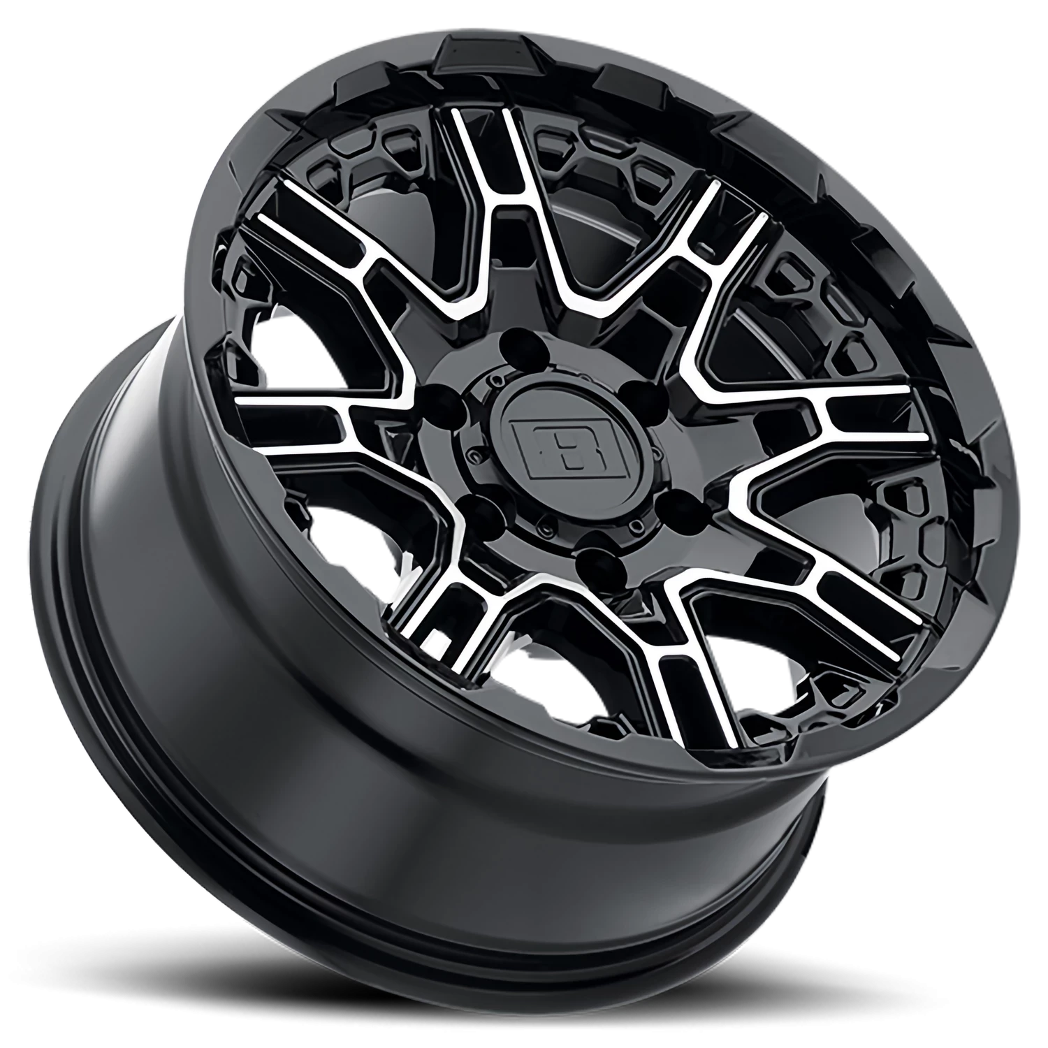 Level 8 Slingshot 22x11.5" 8x165.1mm 127.1mm CB -44mm Gloss Black Machined Face