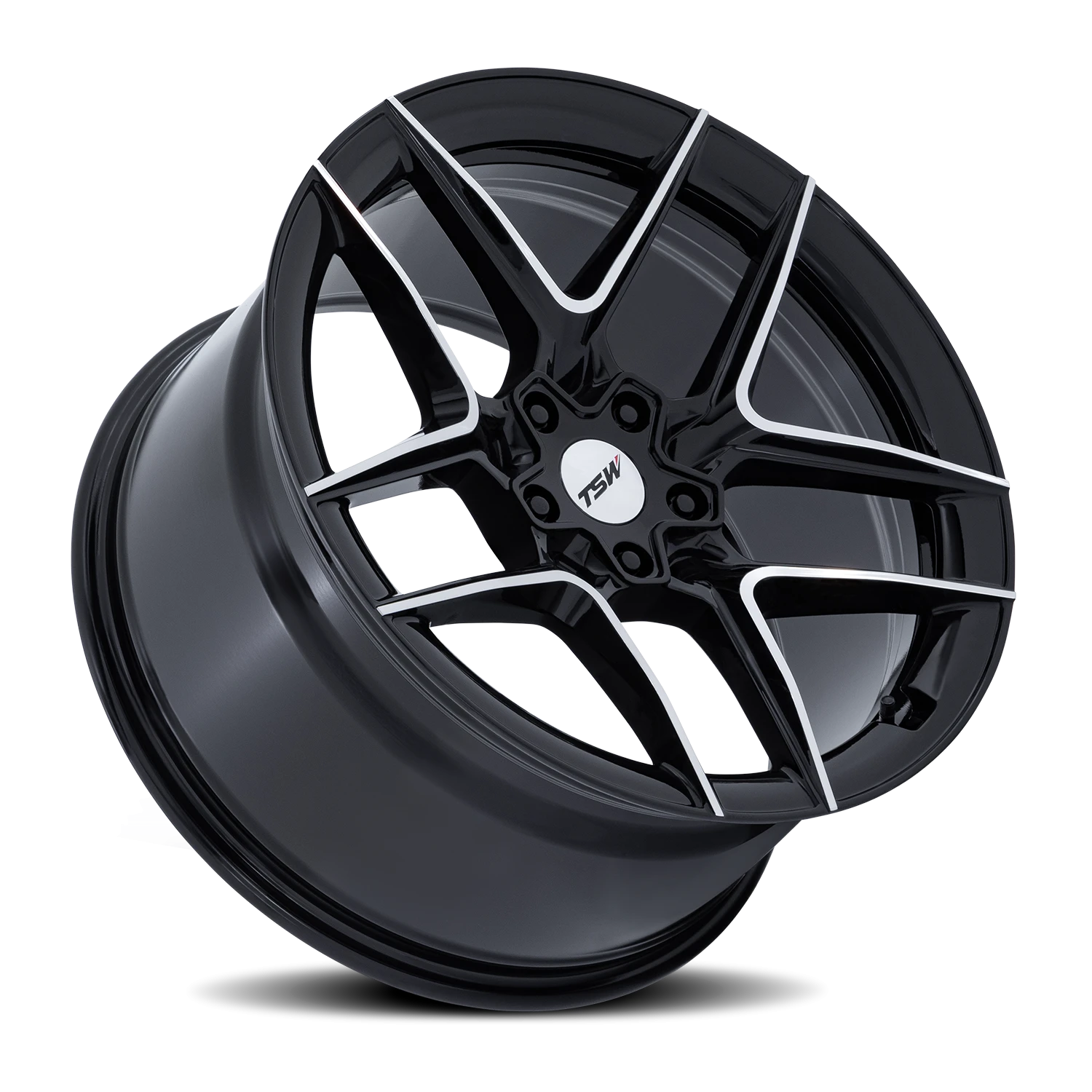 TSW Slipstream 19x8.5" 5x112mm 66.56mm CB +42mm Gloss Black Machined Face