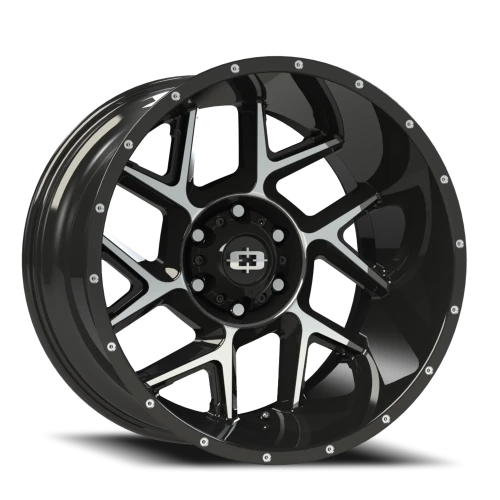 Vision 360 20x12 -55 6x139.7mm 106.2mm Gloss Black Machined Face