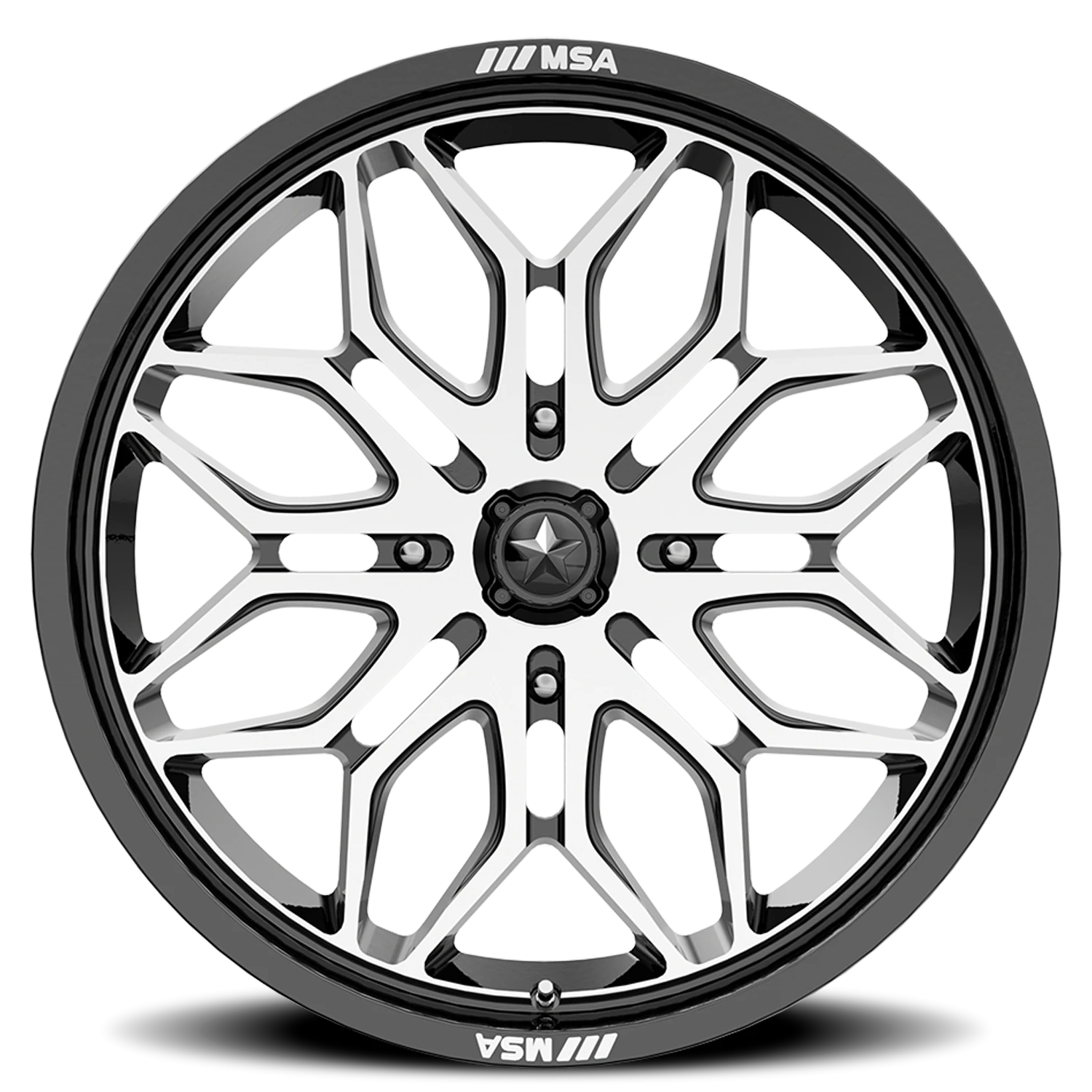 MSA Sniper 20x7" 4x137mm 96mm CB +10mm Gloss Black Machined