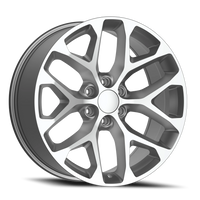 Replica Alloys Snowflake 22x9 +24 6x139.7mm 78.1mm Silver Machined Face
