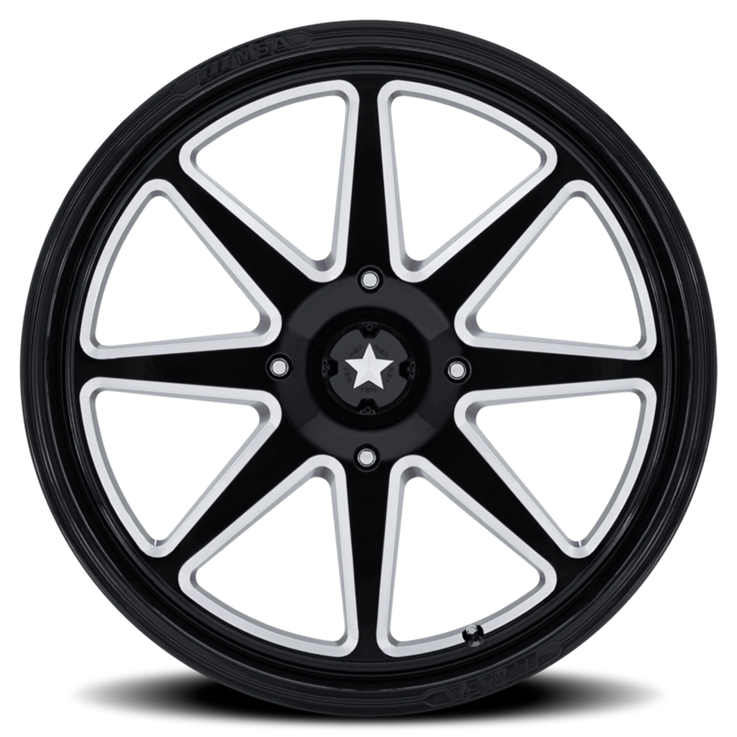 MSA Spark UTV 20x7" 4x110mm 86mm CB 0mm Gloss Black Milled