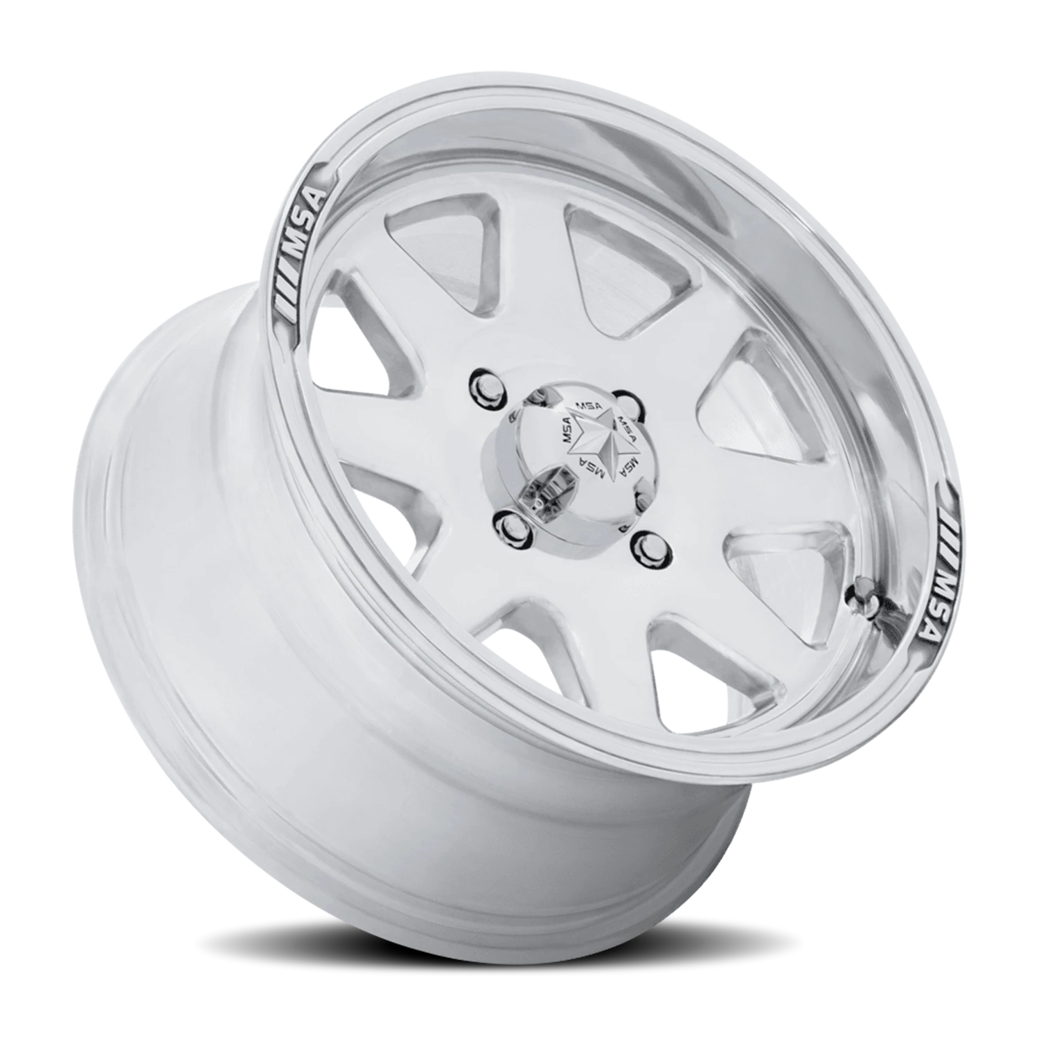 MSA Spark UTV 15x7" 4x137mm 96mm CB +10mm Polished