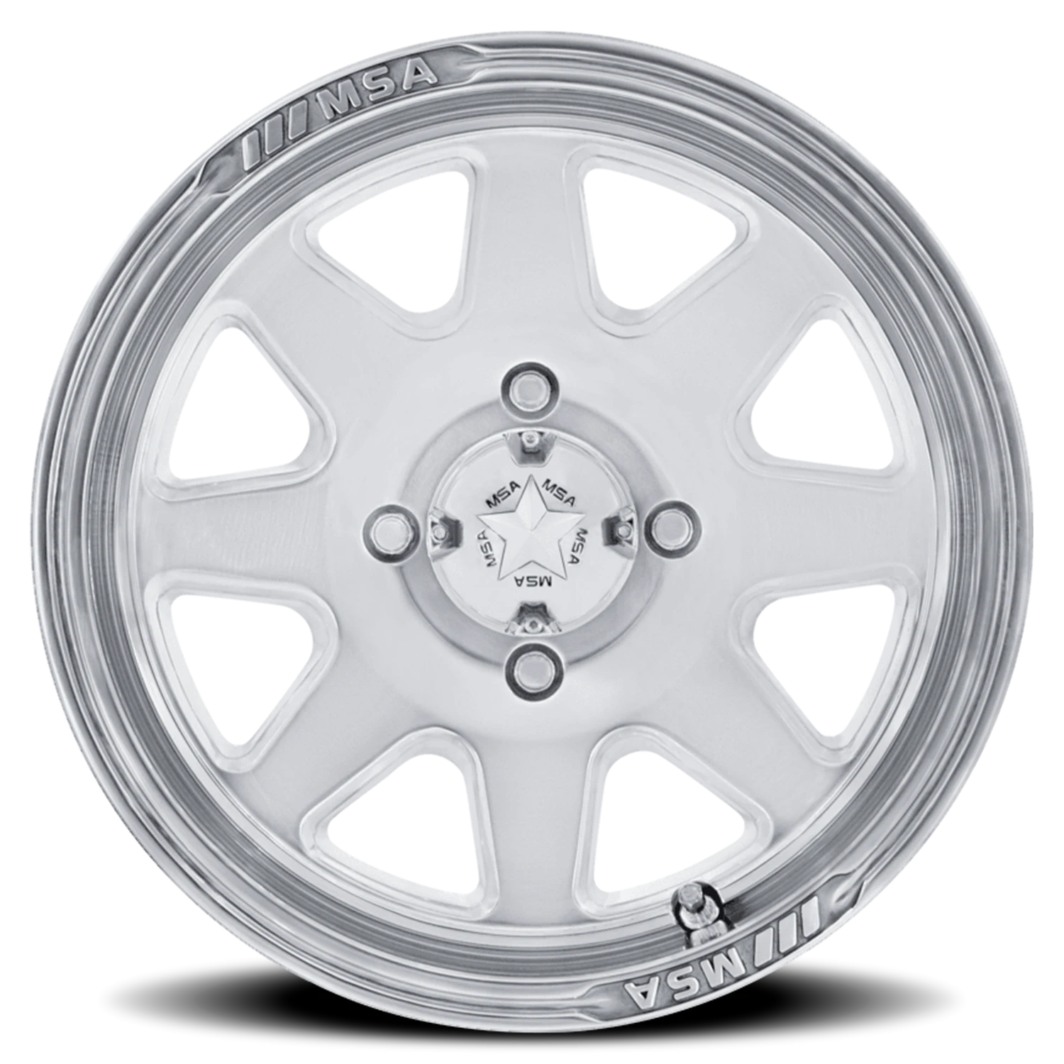 MSA Spark UTV 15x7" 4x137mm 96mm CB +10mm Polished