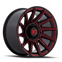 XD Series Specter 20x10" 8x165.1mm 125.1mm CB -18mm Gloss Black Red Tint