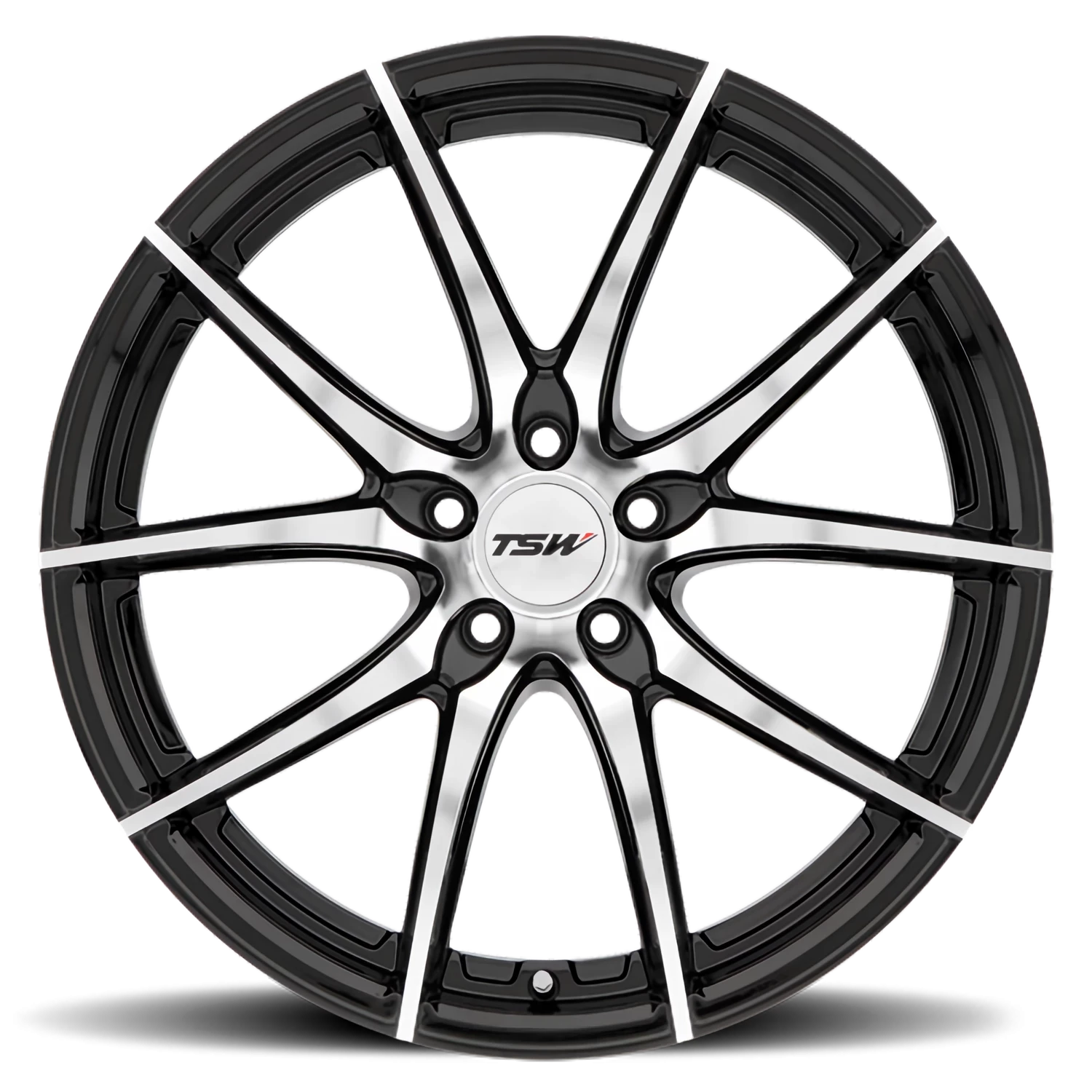 TSW Sprint 18x8.5" 5x120mm 76.1mm CB +30mm Gloss Black Mirror Cut Face