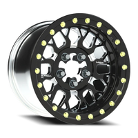 Vision 346BL 15x10 +25 5x114.3mm 68mm Gloss Black Milled Spokes