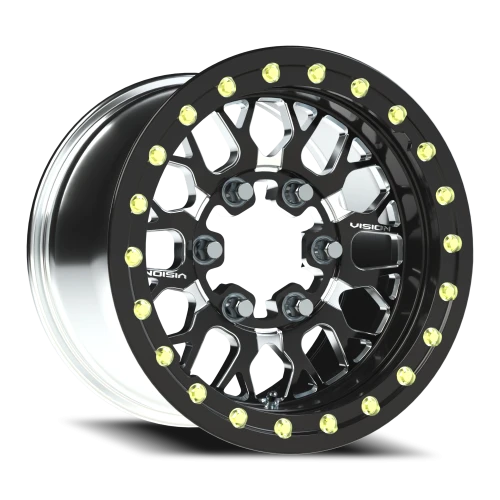 Vision 346BL 15x10 +25 6x139.7mm 110mm Gloss Black Milled Spokes