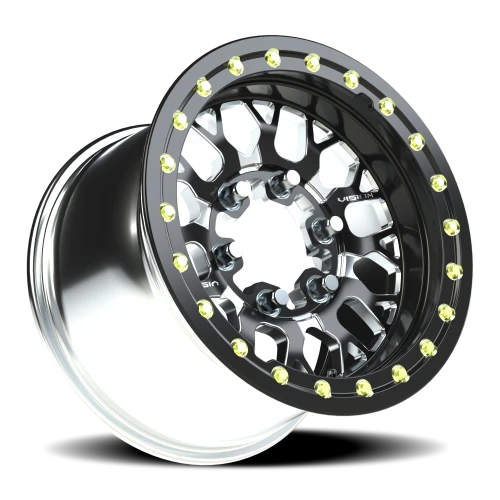 Vision 346BL 15x10 +25 6x139.7mm 110mm Gloss Black Milled Spokes