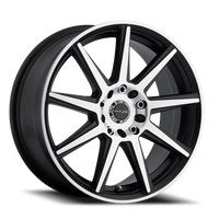 Raceline Storm 17x7.5" 5x105mm 72.62mm CB +40mm Satin Black Machined Spoke-Machined Outer Lip