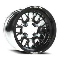 Vision 346 15x6 +50 4x156mm 131.1mm Gloss Black Milled Spokes
