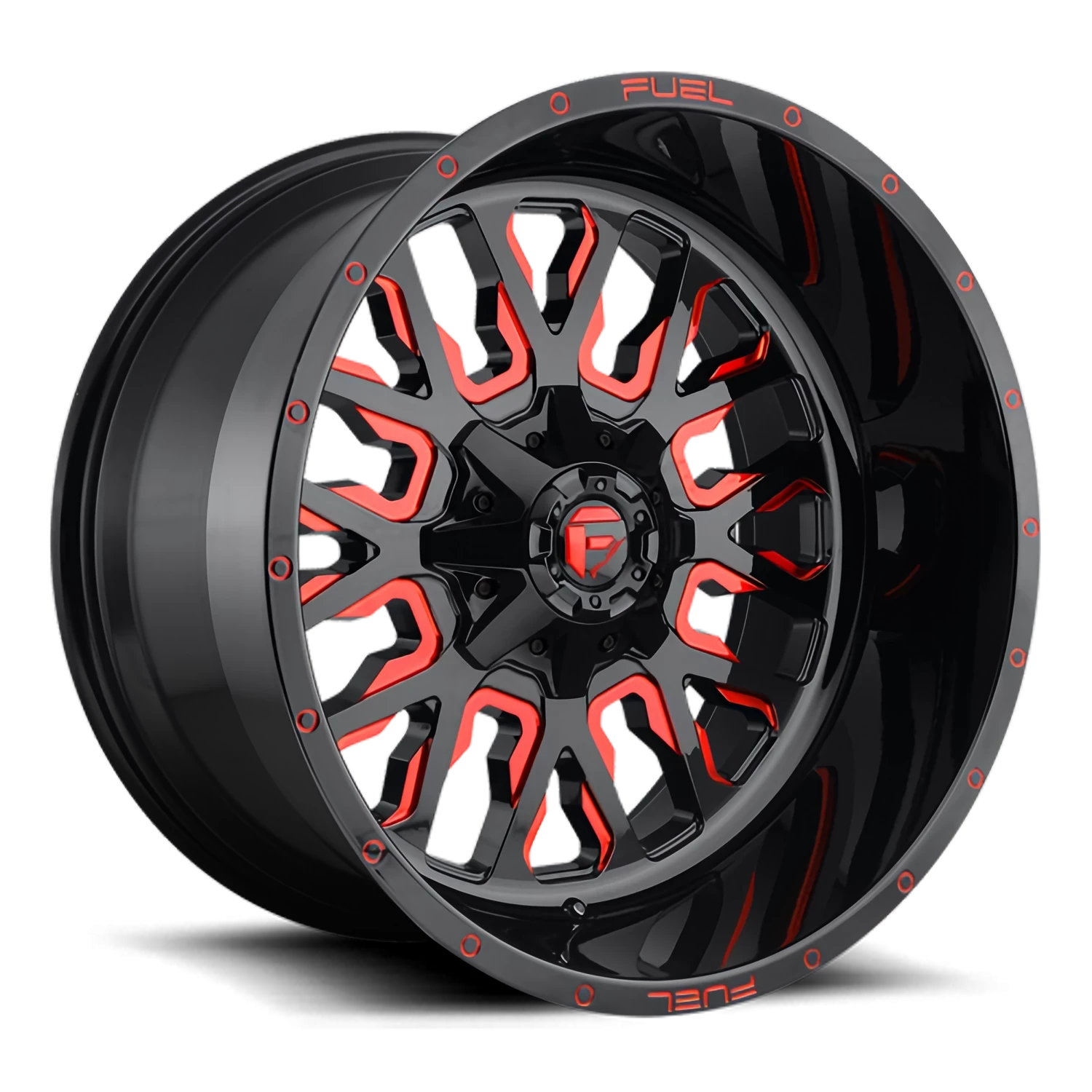 Fuel Stroke D612 20x10 -19 6x135/6x139.7mm 106.1mm Gloss Red Milled