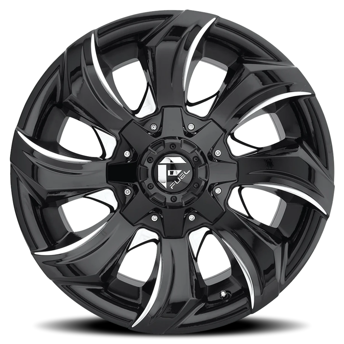 Fuel Stryker 20x9 +1 8x180mm 124.3mm Gloss Black Milled