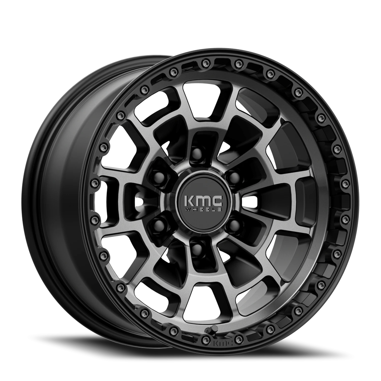 KMC Summit 16x8" 6x139.7mm 106.1mm CB 0mm Satin Black Gray Tint