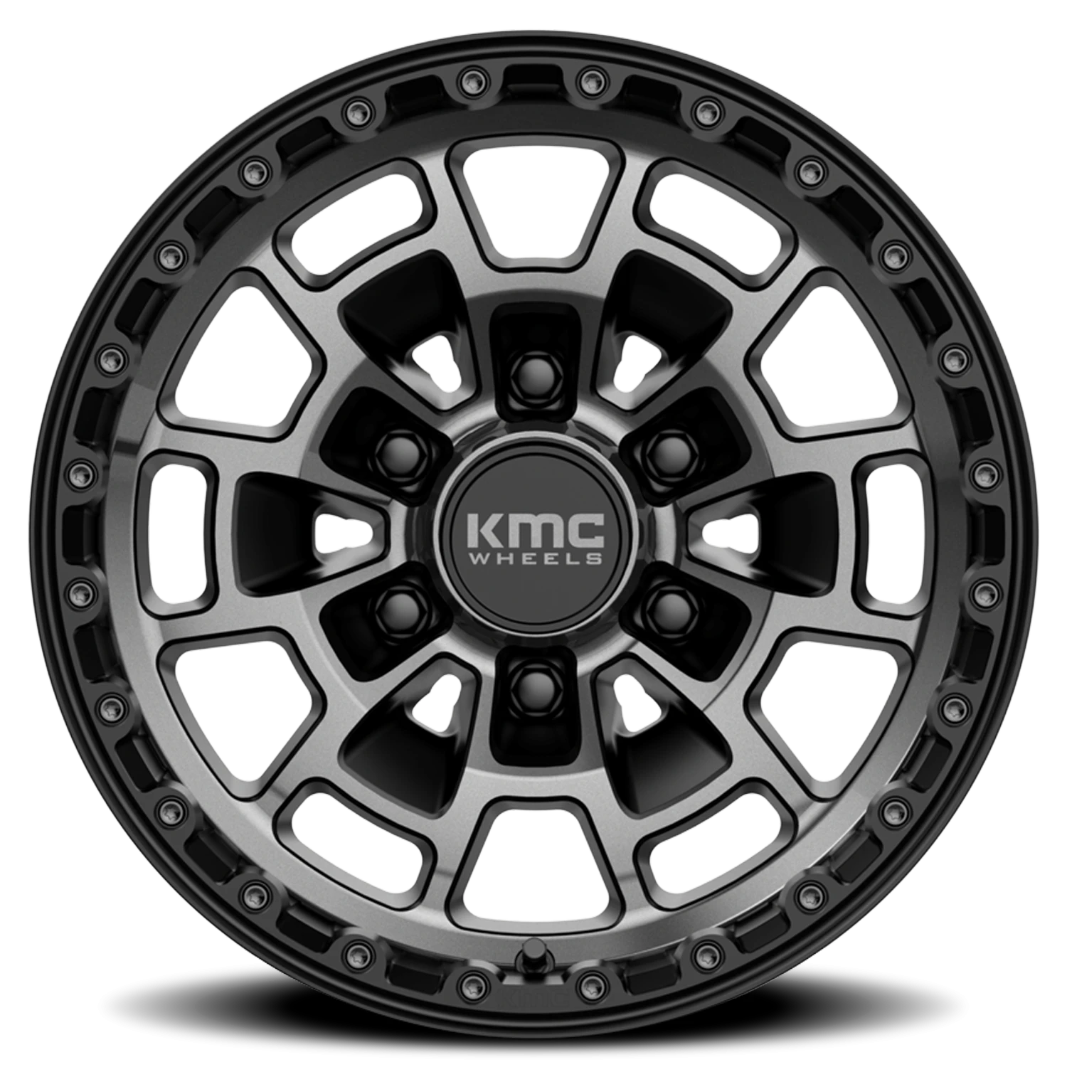 KMC Summit 16x8" 6x139.7mm 106.1mm CB 0mm Satin Black Gray Tint