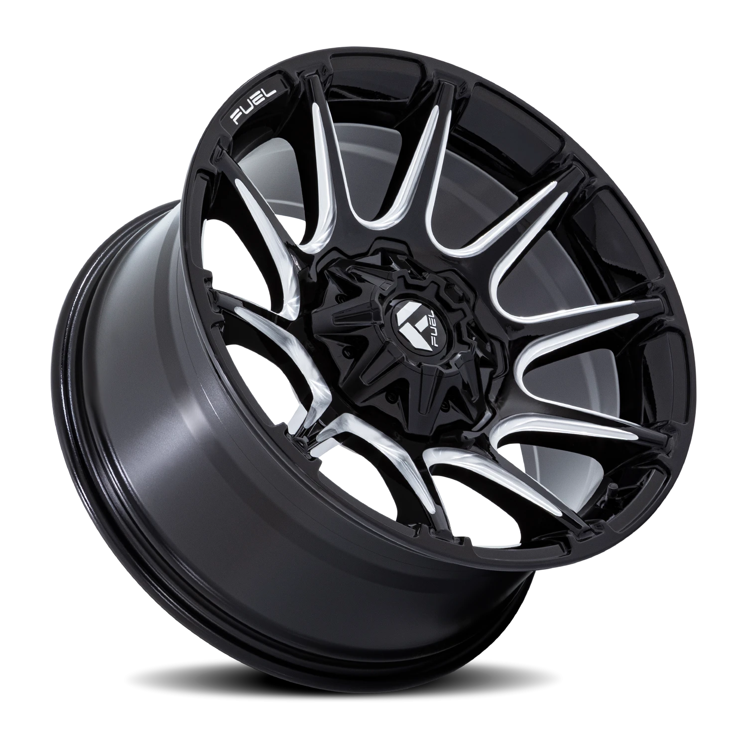 Fuel Super C 22x10" 8x165.1mm 125.1mm CB +10mm Gloss Black Milled
