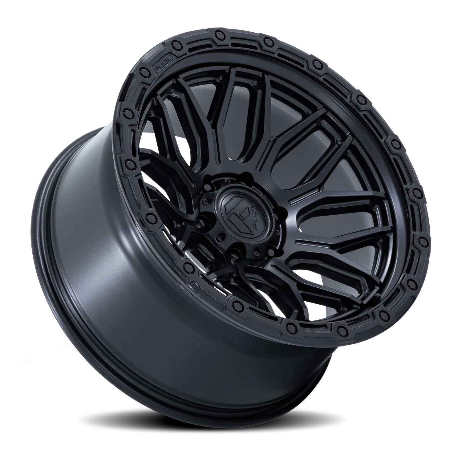 Fuel Surge 20x10" 6x135mm 87.1mm CB -18mm Matte Black Gloss Black Lip