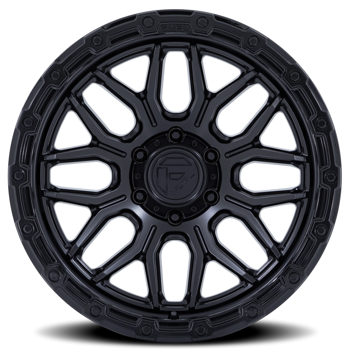Fuel Surge 20x10" 6x135mm 87.1mm CB -18mm Matte Black Gloss Black Lip