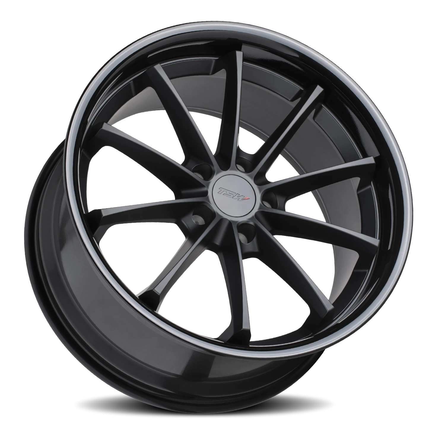 TSW Sweep 19x9.5" 5x114.3mm 76.1mm CB +20mm Matte Black Gloss Black Lip