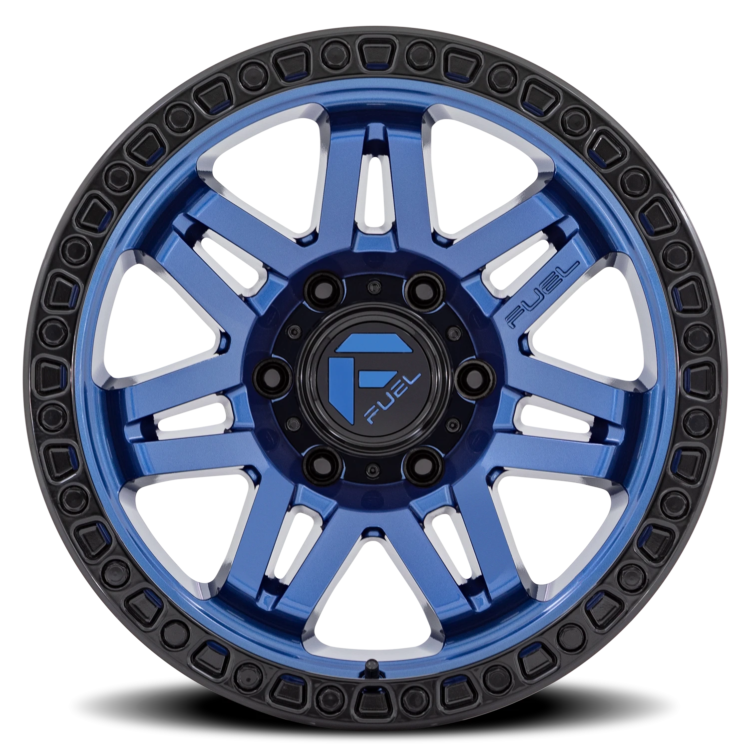 Fuel Syndicate 17x9" 6x139.7mm 106.1mm CB -12mm Dark Blue Black Ring