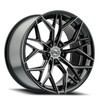 Select Precision Alloys Syndicate 22x11" 5x120mm 72.54mm CB +40mm Gloss Black Machined-DDT Face-DDT Lip
