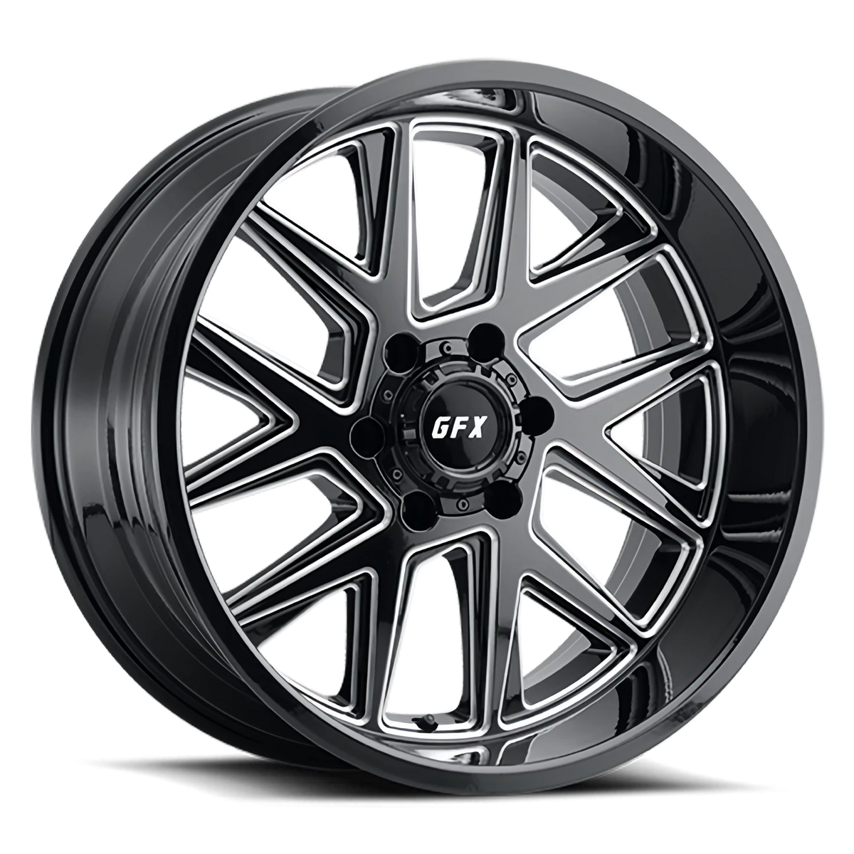 G-FX TM6 20x9 +12 5x127mm 71.5mm Gloss Black Milled