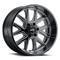 G-FX TM6 20x9 +12 5x127mm 71.5mm Gloss Black Milled