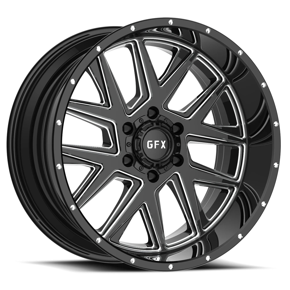 G-FX TM6 18x9 +12 6x139.7mm 106.2mm Gloss Black Milled