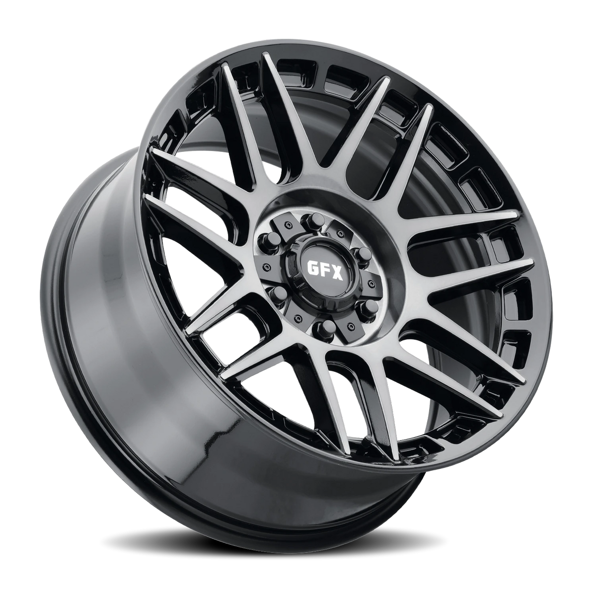 G-FX TM8 18x9 +18 6x135mm 95.2mm Gloss Black Dark Tint