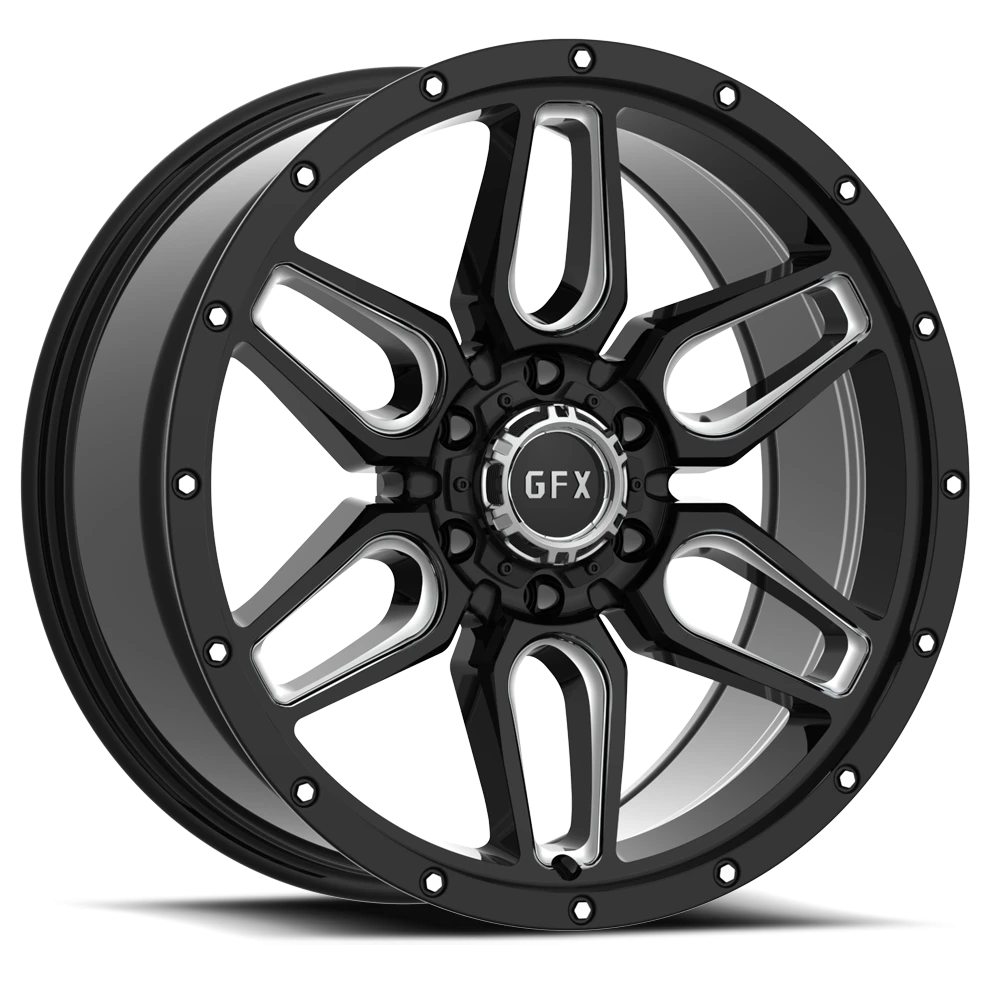 G-FX TR-18 17x8.5 +12 5x127mm 71.5mm Gloss Black Milled
