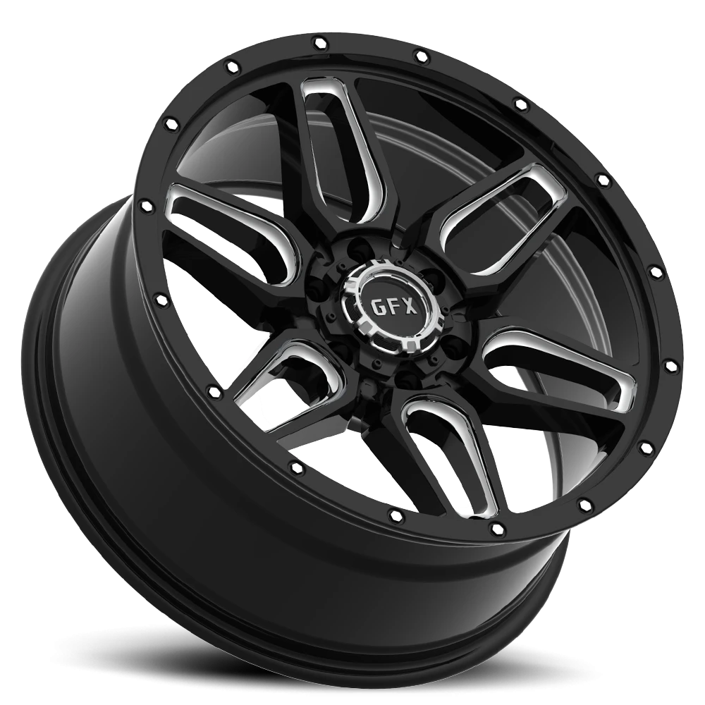 G-FX TR-18 18x9 +0 6x139.7mm 106.2mm Gloss Black Milled