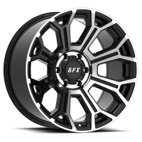 G-FX TR-19 17x8.5 +18 6x139.7mm 106.2mm Gloss Black Machined Face