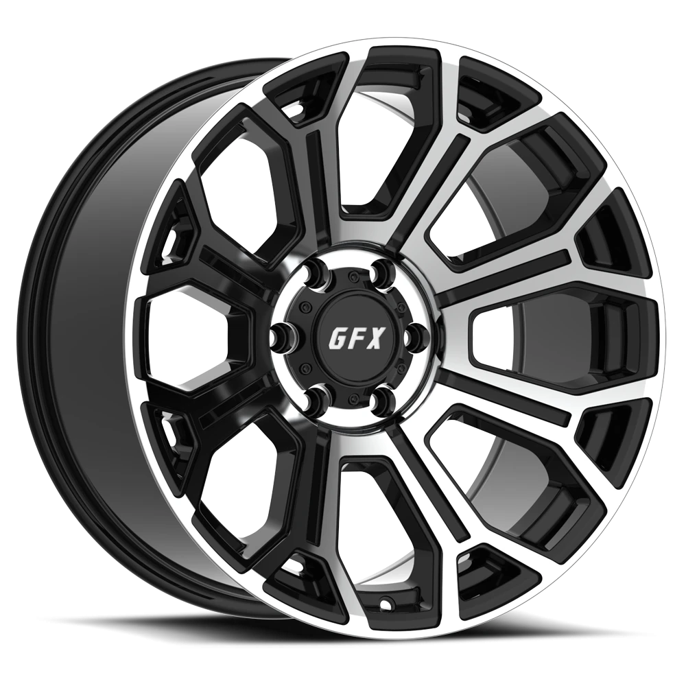 G-FX TR-19 16x8.5 +0 6x139.7mm 106.2mm Gloss Black Machined Face
