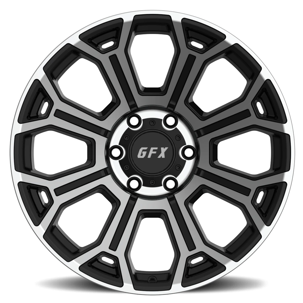 G-FX TR-19 16x8.5 +0 6x139.7mm 106.2mm Gloss Black Machined Face
