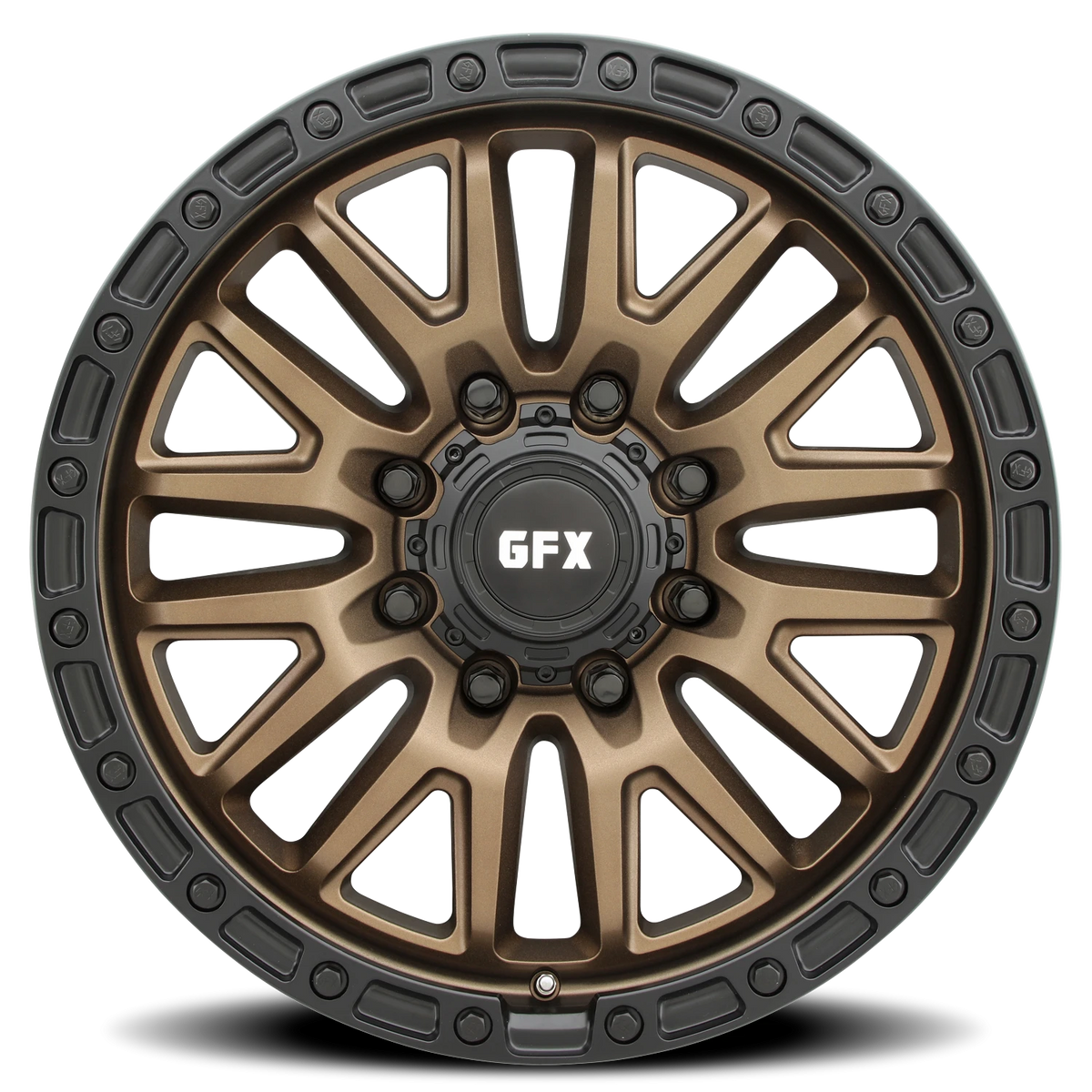G-FX TR-26 20x9 +18 8x165.1mm 125.2mm Bronze Black Lip-Matte Black Bolts