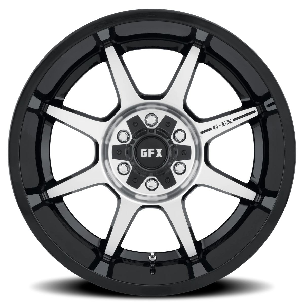 G-FX TR31 18x9 +18 5x127mm 78.3mm Gloss Black Machined Face-Milled Ring