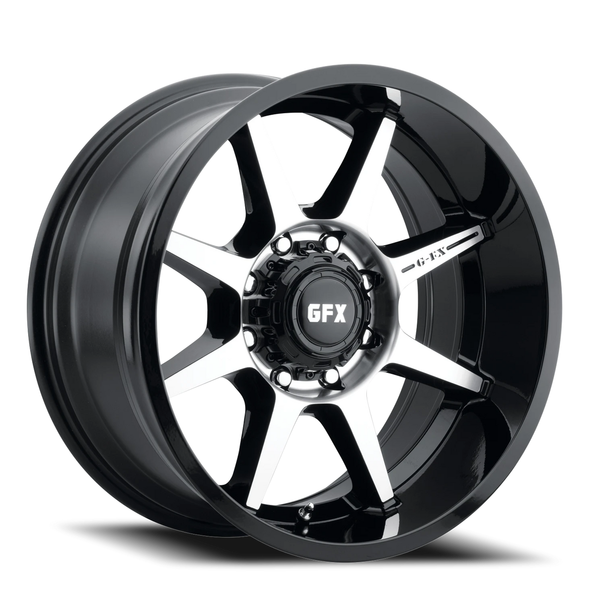 G-FX TR31 18x9 +18 8x165.1mm 125.2mm Gloss Black Machined Face-Milled Ring